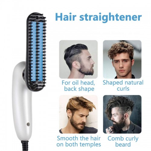 Electric Multifunctional 2-in-1 Heated Hair & Beard Straightener Comb